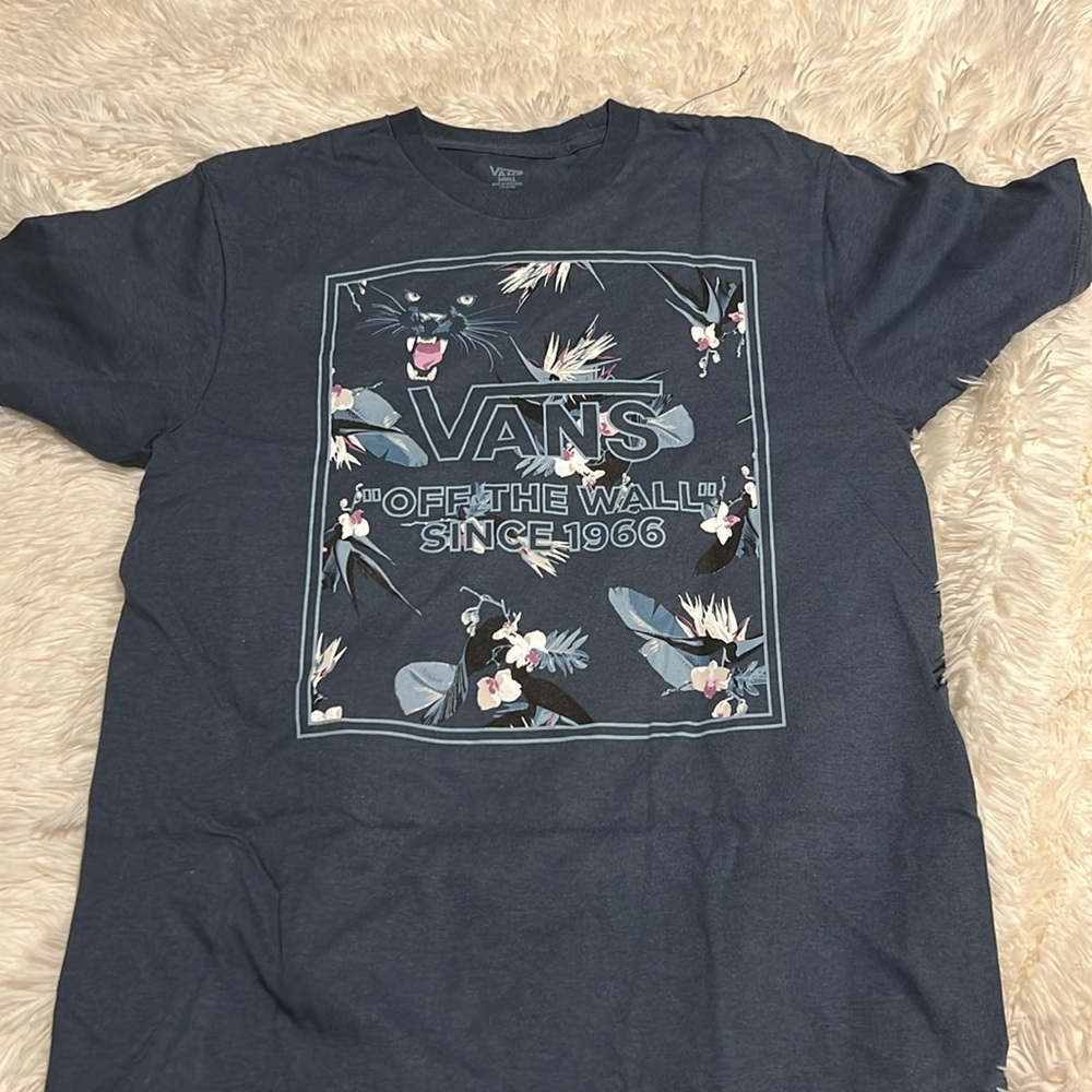 New Vans Navy Top with Purple and white design